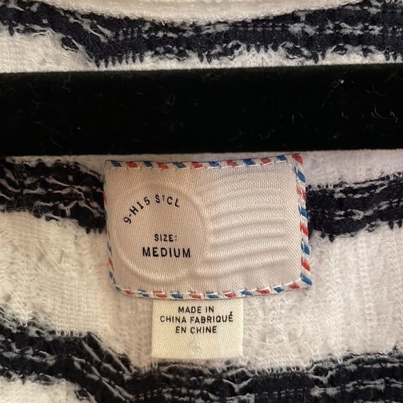 Anthropologie Striped 9-Hi 5 pleated top - Picture 3 of 7